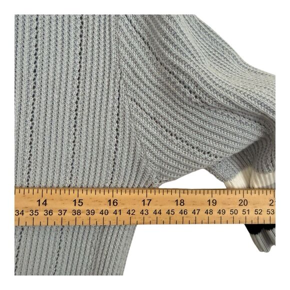 ANR+ ALP N ROCK Collared Sweater Women’s Sz Medium Short Sleeves Gray Cotton - Picture 7 of 9
